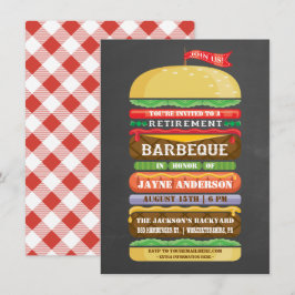 Rustieke Gestapelde Hamburger Pensioen BBQ Kaart