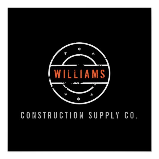 Rustieke gestempelde Logo op zwarte constructie Perfect Poster (Voorkant)