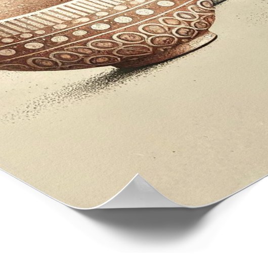 Rustieke getextureerde keramische schalen met boho poster (Hoek)