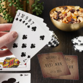 Rustieke getuige monogram trouw pokerkaarten (Insitu)