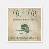 Rustieke Gevist lokken bruiloft servetten (Voorkant)