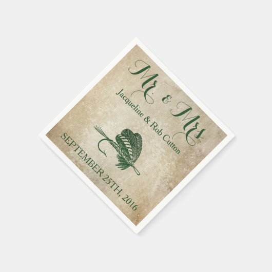 Rustieke Gevist lokken bruiloft servetten (Hoek)