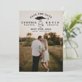 Rustieke Gevist Lure Rings Wedding Save the Date (Staand voorkant)