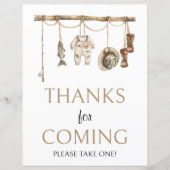 Rustieke Geviste Bedankt voor komende Sign 8x10 (Voorkant)