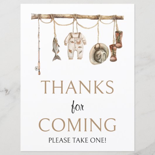 Rustieke Geviste Bedankt voor komende Sign 8x10 (Voorkant)