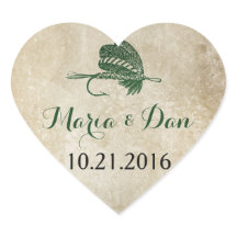 Rustieke Geviste bruiloft datum Sticker