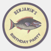  rustieke Geviste verjaardagsfeestje gunst Ronde Sticker (Voorkant)