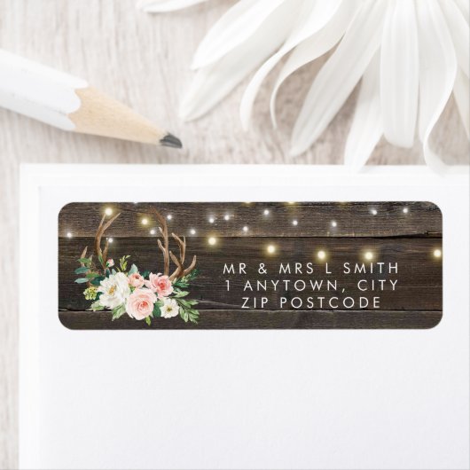 rustieke gewei lichten retour adres label (Insitu)