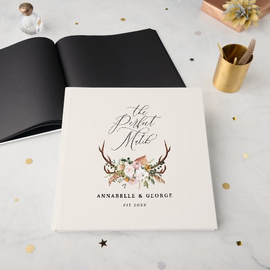 Rustieke Geweibloem Bruiloft Boho Bos Gast B Gastenboek (Voorkant open)