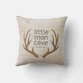 Rustieke Geweien Kleine Man Cave Babykamer Kussen (Achterkant)