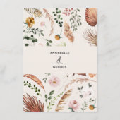Rustieke Geweihloem Huwelijksmenu Boho Bosland Menu (Achterkant)