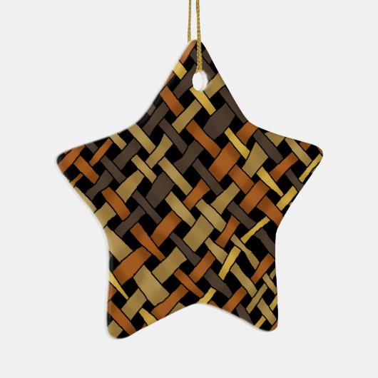 Rustieke Geweven Grafische Burlap Natuurlijke Kleu Keramisch Ornament (Rechts)