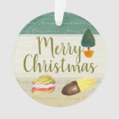 Rustieke Gezellige Biscuit Koekjes Kerst Acryl Ornament (voorkant)