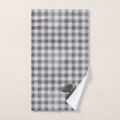 Rustieke gezellige boerderij Plaid Moose Silhouett Bad Handdoek (Handdoek)