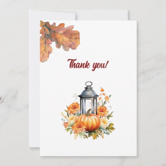 Rustieke & Gezellige Herfst bruiloft Flat Dank u C Bedankkaart (Voorkant)