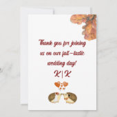 Rustieke & Gezellige Herfst bruiloft Flat Dank u C Bedankkaart (Achterkant)