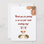 Rustieke & Gezellige Herfst bruiloft Flat Dank u C Bedankkaart (Achterkant)