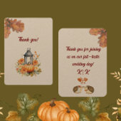 Rustieke & Gezellige Herfst bruiloft Flat Dank u C Bedankkaart