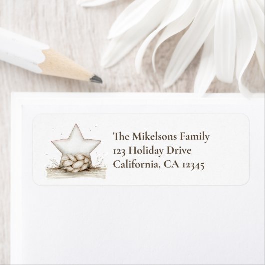 Rustieke gezellige kerst etiket (Insitu)