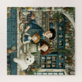 Rustieke gezellige kookscène met hond legpuzzel (Horizontaal)