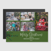 Rustieke gezinscollage Kerst magnetische kaart (Voorkant / Achterkant)