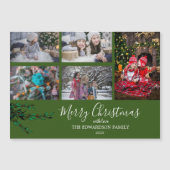 Rustieke gezinscollage Kerst magnetische kaart (Voorkant)