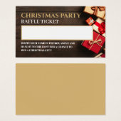 Rustieke Gift Box, Kerst Raffle Ticket Visitekaartje (Voorkant /achterkant)
