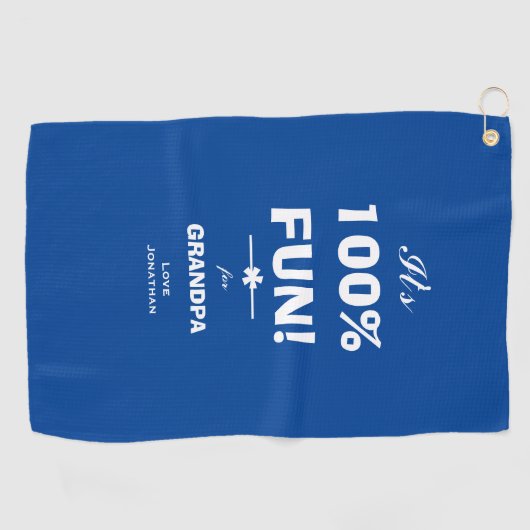 Rustieke GIFT VOOR OPA Naam Modern Script Cool Golfhanddoek (Horizontaal)