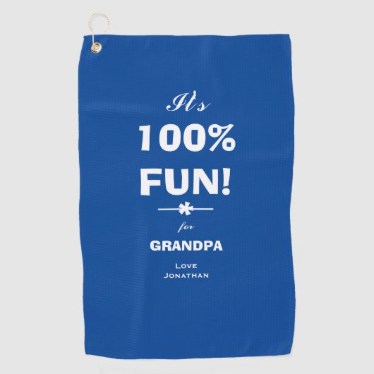 Rustieke GIFT VOOR OPA Naam Modern Script Cool Golfhanddoek (Voorkant)