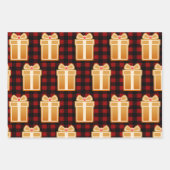 Rustieke Gingerbread Cookies & Buffalo Check Plaid Inpakpapier Vel (Voorkant 3)