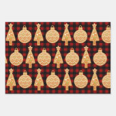 Rustieke Gingerbread Cookies & Buffalo Check Plaid Inpakpapier Vel (Voorkant 2)