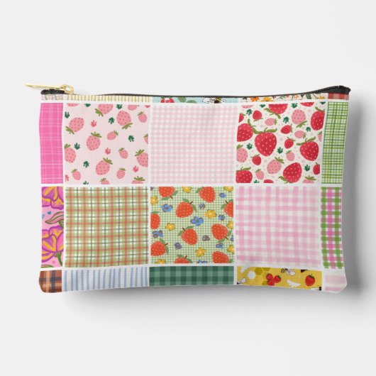 Rustieke Gingham Bloem Bessen Dekbed Geïnspireerd Etui (Voorkant)