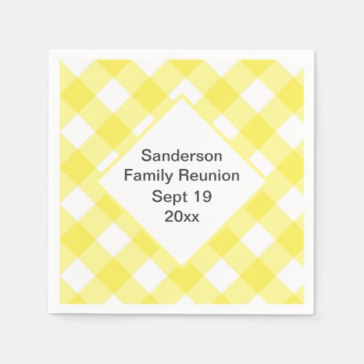 Rustieke Gingham Family Reunion Custom Servet (Voorkant)