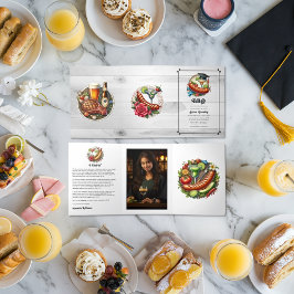 Rustieke Gingham & Grill Thema BBQ Afstuderen Drieluik Uitnodiging