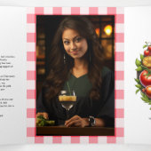 Rustieke Gingham & Grill Thema BBQ Afstuderen Drieluik Uitnodiging (Binnenkant midden)