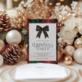 Rustieke Gingham Kerstfeest Uitnodiging