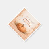 Rustieke Gingham Pompoen Bruiloftsborrel Servet (Hoek)