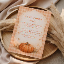 Rustieke Gingham Pompoen Herfst Afstuderen