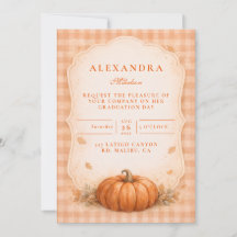 Rustieke Gingham Pompoen Herfst Afstuderen