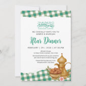 Rustieke Gingham Ramadan Iftar Diner Picknick Kaart (Voorkant)