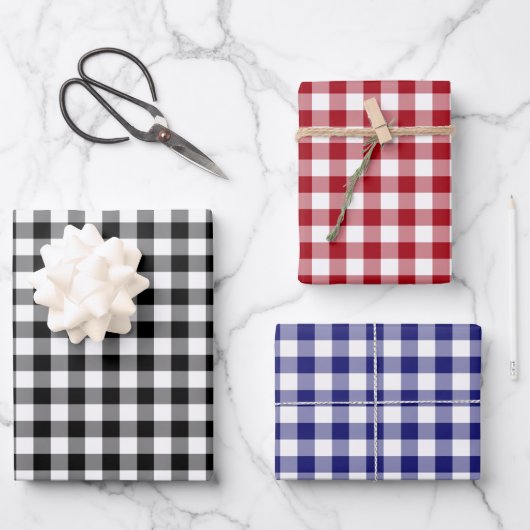 Rustieke Gingham Ruitpatroon Inpakpapier Vel (Voorkant)