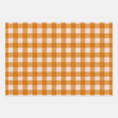 Rustieke Gingham Tartan Plaid Sinaasappel Paarse R Inpakpapier Vel (Voorkant 3)