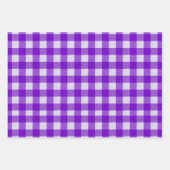 Rustieke Gingham Tartan Plaid Sinaasappel Paarse R Inpakpapier Vel (Voorkant)