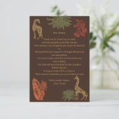 Rustieke Giraffe Bruin Bloemen Bedankkaart (Staand voorkant)