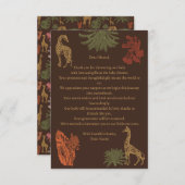 Rustieke Giraffe Bruin Bloemen Bedankkaart (Voorkant / Achterkant)