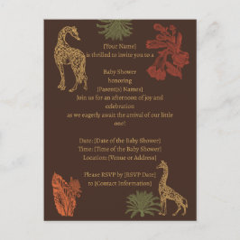 Rustieke Giraffe Bruin Bloemen Briefkaart