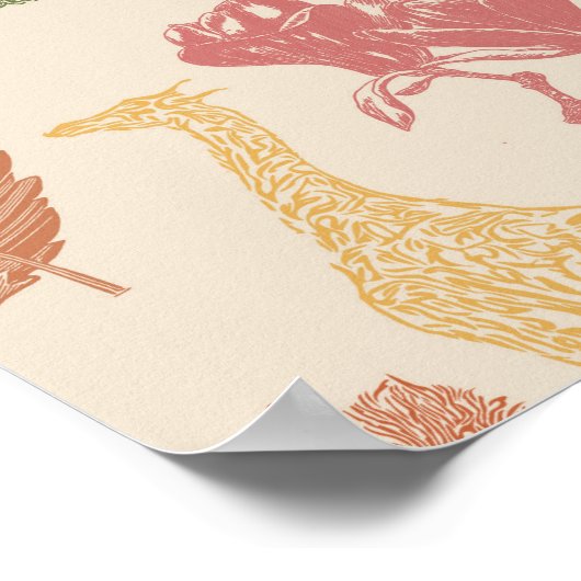 Rustieke Giraffe Floral Poster (Hoek)