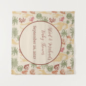 Rustieke Giraffe Floral Wandkleed (Voorkant (horizontaal))