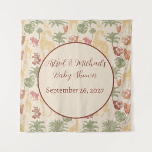 Rustieke Giraffe Floral Wandkleed