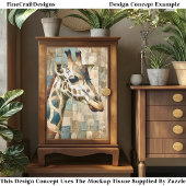 Rustieke Giraffe Patchwork Achtergrond EB6R Decoup Tissuepapier